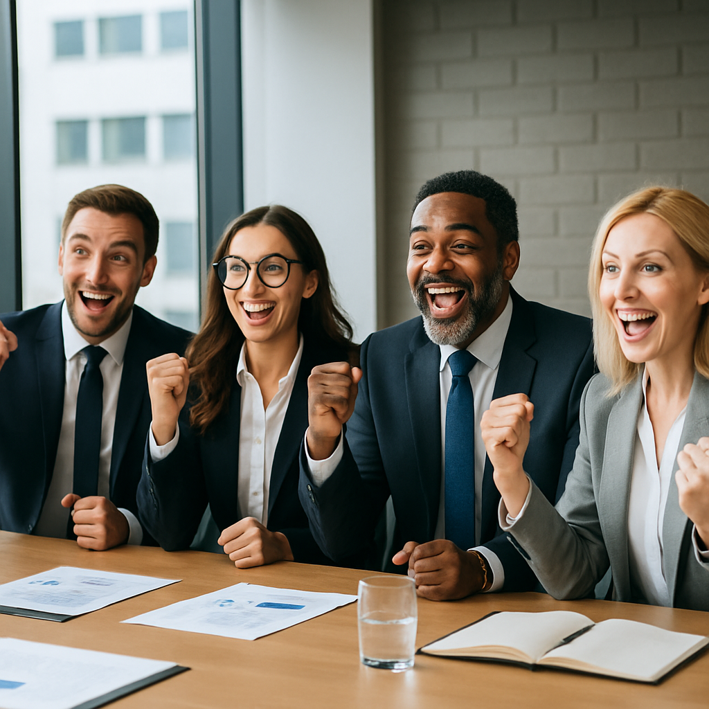 Professional consulting team success